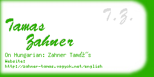 tamas zahner business card